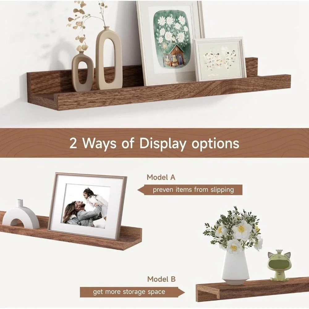 2 Pc Floating Picture Ledge Shelves Set of 16 3/4